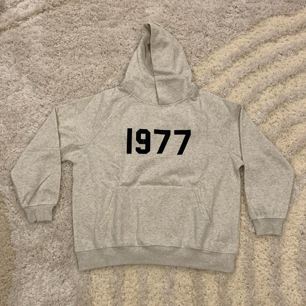 Essentials Fear of God 1977 Oatmeal Grey Hoodie Pullover Mens Sizes Small